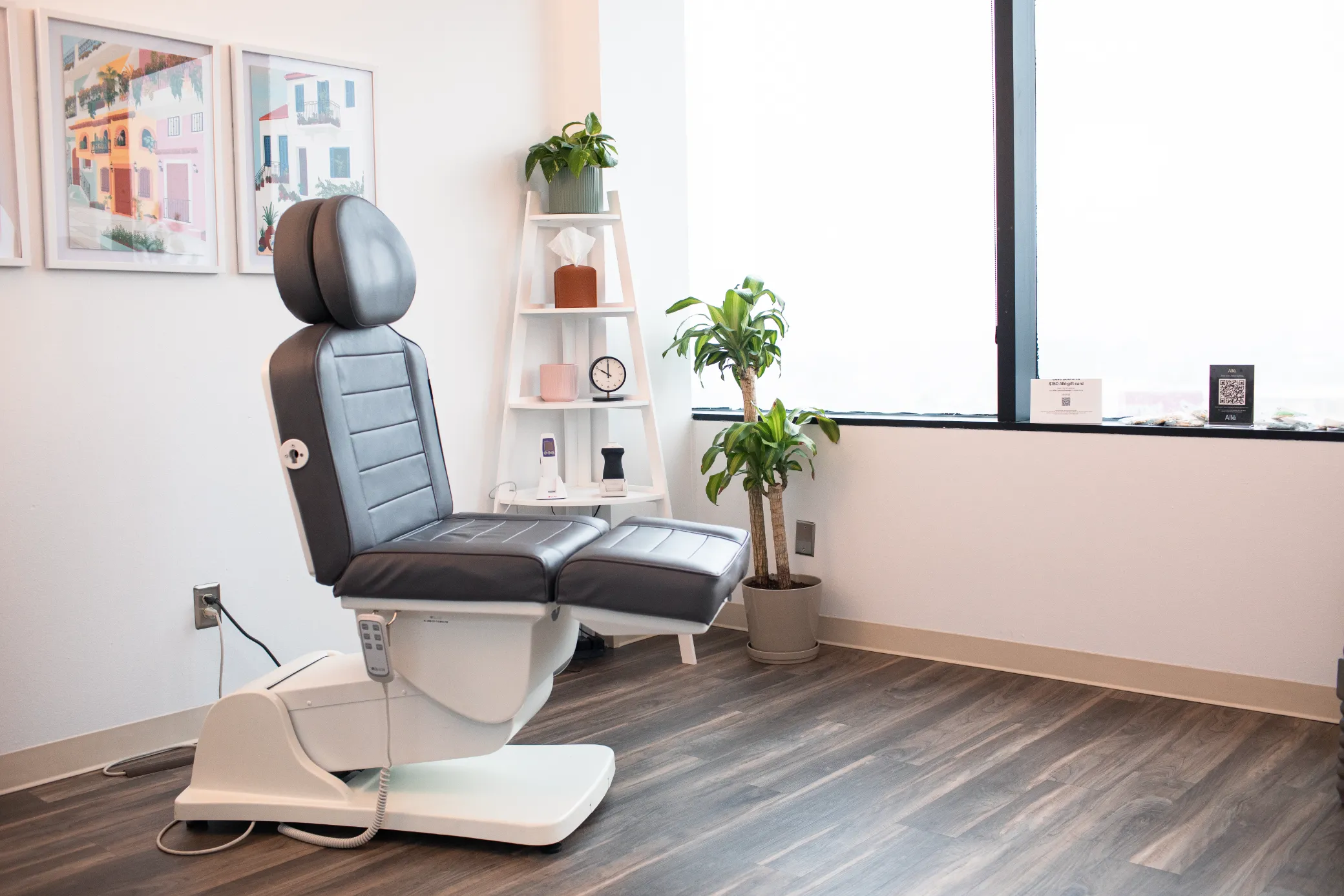 Bright and welcoming treatment room at a Colorado Springs medical aesthetics clinic.